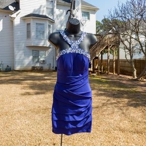 Blue rhinestone dress